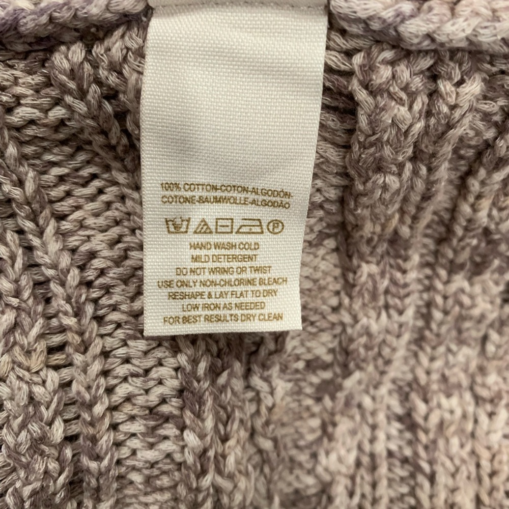 Free People Cable Knit Open Front Brown Cardigan M - Picture 10 of 10